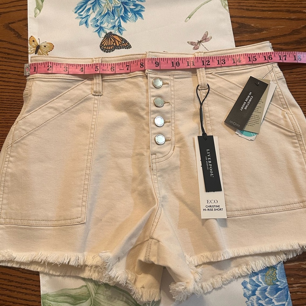 Liverpool Cream High Waist Tailored Shorts - Picture 12 of 14